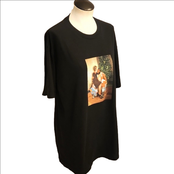 Mens/Unisex Undefeated black RARE Mr T & Nancy Reagan xmas graphic tee size L. - Picture 4 of 10